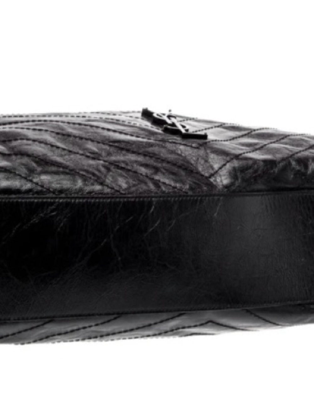 Saint Laurent YSL Niki Shopping Bag Black Vintage Calfskin with Silver Hardware - Picture 5 of 9